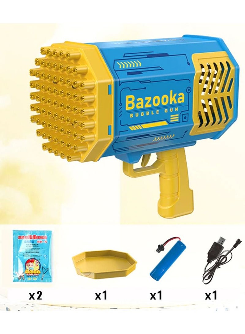 Bazooka 69 Hole Gatling Bubble Machine for Children Automatic Bazooka Bubble Gun with Light Electric Soap Bubble Maker Toys For Kids - Image 1