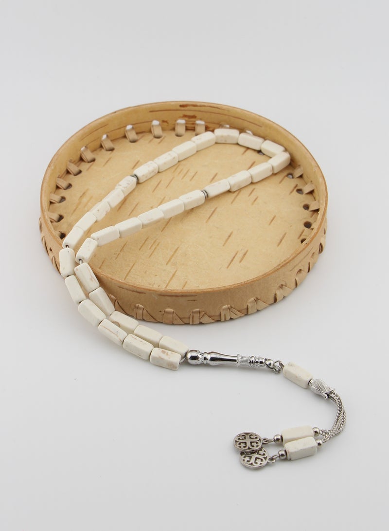 Kamins Collection Turquoise White Cylinder (Cut) Tasbih - Image 2