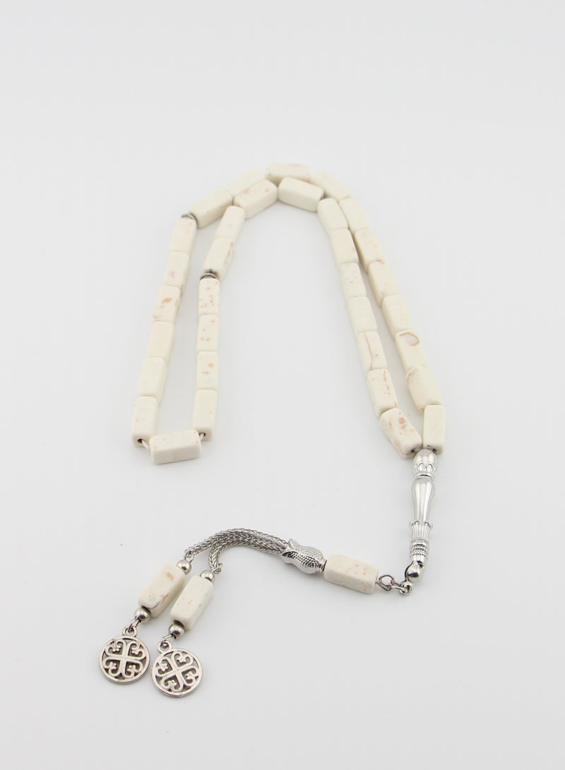 Kamins Collection Turquoise White Cylinder (Cut) Tasbih - Image 3