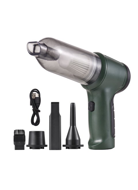 Handheld Car Vacuum Handheld Cordless Cleaner Portable Mini Air Duster Hand Pump Green