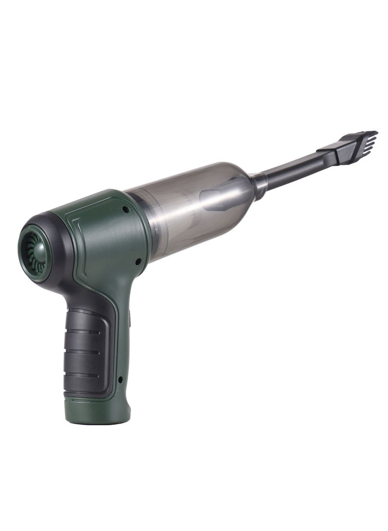 Handheld Car Vacuum Handheld Cordless Cleaner Portable Mini Air Duster Hand Pump Green