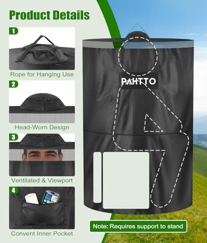 PAHTTO Portable Camping Toilet, Collapsible Porta Potty for Adults with Soft Cushion, Car Travel Toilets with Detachable Toilet Paper Holder and Phone Shelf for Outdoor, Hiking, Beach, Road Trips, RV - Image 4