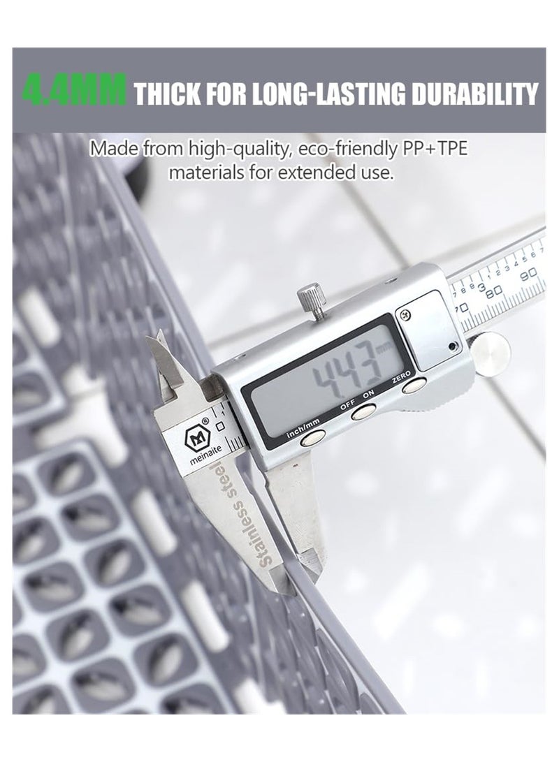 Captaintech Non Slip Antibacterial TPE Shower Mat with Suction Cups Drain Holes for Bathroom Kitchen Pool Machine Washable 24x24 inch Grey Ideal for Seniors and Kids - Image 3