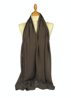 Perfectory PERFECTORY Women Lightweight Solid Chiffon Hijab Shawl Soft Premium Abaya Shawl Wrap Scarves, Long Bridal Hijab Scarf- Coffee Brown  - Image 1