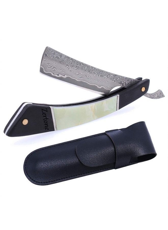 Damascus Straight Razor with VG10 Steel Blade –Straight Edge Razor with Ebony and Acrylic Scale - Barber Straight Razor (Black) - pzsku/Z251C469660BBBF752660Z/45/_/1682277114/12c9f363-b7f1-412b-93c8-22a2f135e356