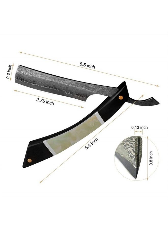 Damascus Straight Razor with VG10 Steel Blade –Straight Edge Razor with Ebony and Acrylic Scale - Barber Straight Razor (Black) - pzsku/Z251C469660BBBF752660Z/45/_/1682277116/031fafa3-9c3e-49b7-b5b4-cd89e069b972