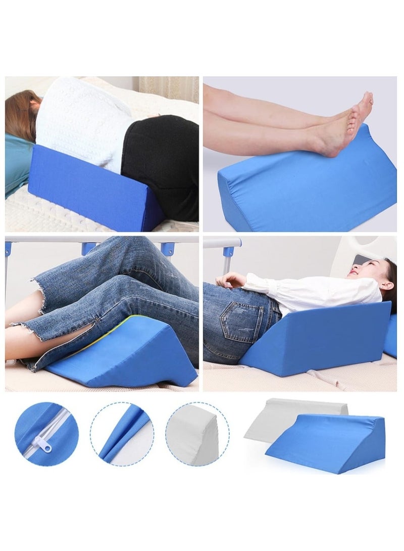 WJYLM Multipurpose Foam Wedge Pillow for Body Positioning and Elevation - Ergonomic Back Support and Leg Bolster with Breathable Pillow Case - Ideal for Pregnancy, Acid Reflux, Ankle Support, and Sleep Alignment - Image 2