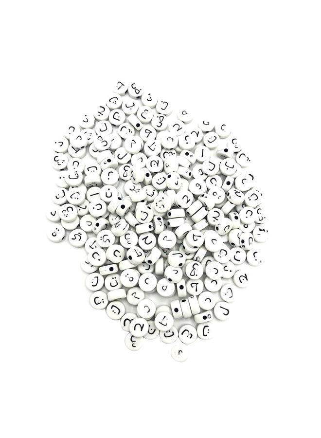 NIBEMINENT 1900-Piece DIY Crafting Arabic Alphabet Round Beads 0.4x0.7cm - Image 1
