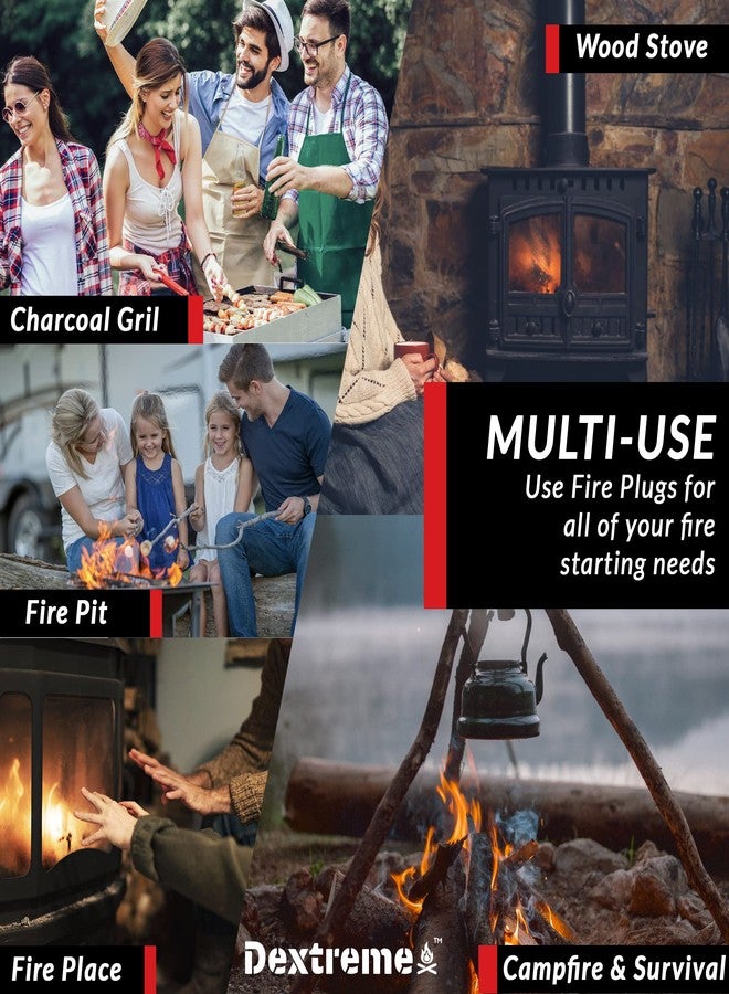 Dextreme Fire Plugs (50) Waterproof Fire Starter for Campfires, Emergencies, Survival, Fire Pits, Grills | 5+ Minute Burn | All Natural | Made in North America - Image 4