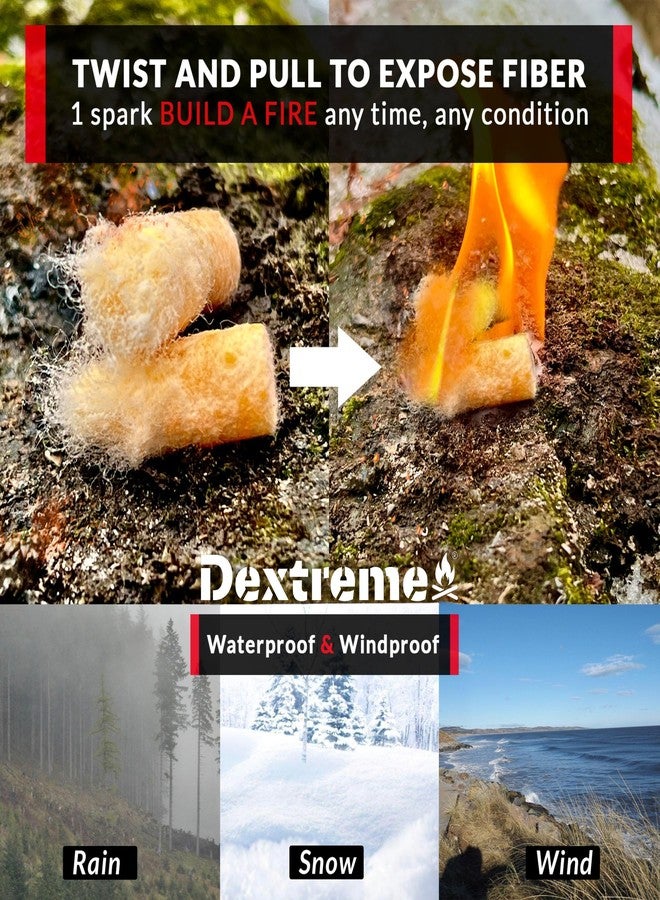 Dextreme Fire Plugs (50) Waterproof Fire Starter for Campfires, Emergencies, Survival, Fire Pits, Grills | 5+ Minute Burn | All Natural | Made in North America - Image 2