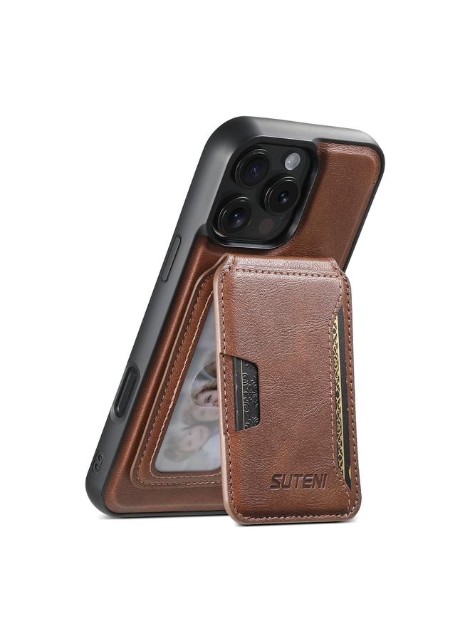 Suteni Case For iPhone 14 Pro Max M3 Card Bag MagSafe Cowhide Texture Leather Phone Case - Image 1