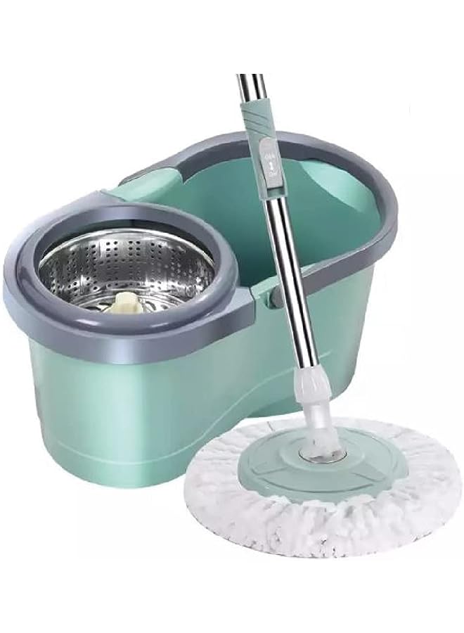 dreamons link link Mop and Bucket Set 360 Degree Spin Rotating Mop with Bucket 2 Microfiber Heads and Adjustable Handle for Home Wooden Floor Cleaning Tools - Image 1