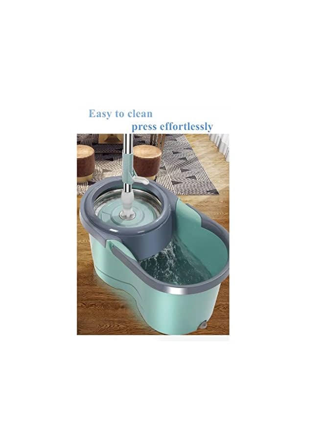 dreamons link link Mop and Bucket Set 360 Degree Spin Rotating Mop with Bucket 2 Microfiber Heads and Adjustable Handle for Home Wooden Floor Cleaning Tools - Image 5
