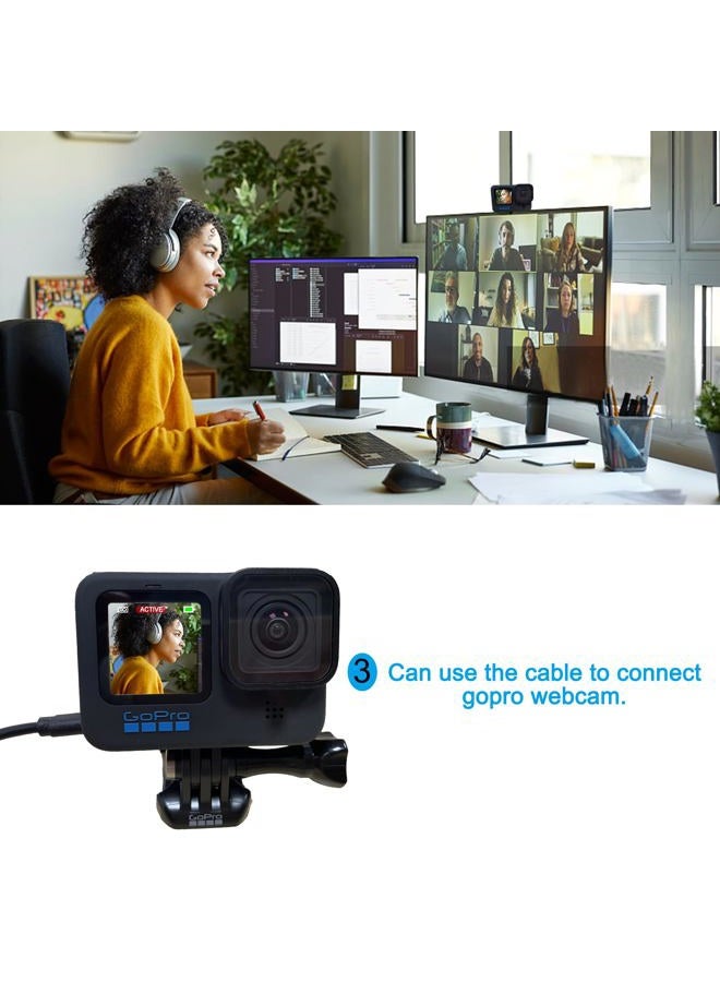 Suptig 3.28FT USB-C Charging Cable for GoPro Hero 11, 10, 9, 8, 7 Black, Silver, White, 6, 5, Session, 2018, DJI Osmo, Akaso, Insta360 Action Cameras (2 Pack, Black) - Image 4