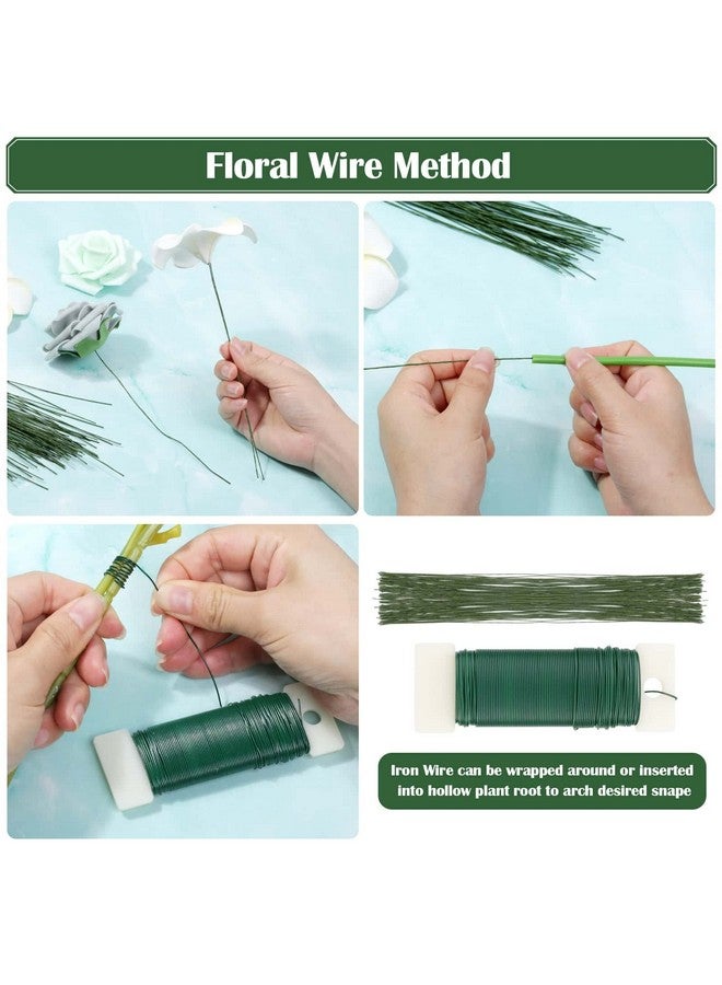 PAXCOO Floral Arrangement Kit with Green Tape and Wire, Boutonniere Flower pin, Wire Cutter for Wreath Making Supplies - Image 3