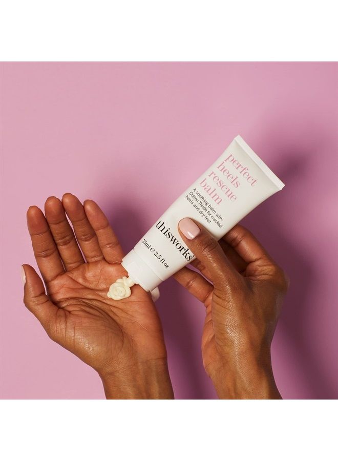 This Works Perfect Heels Rescue Balm: A Natural Vegan Formula to Nourish, Repair and Moisturise with Cotton Thistle, Lemon and Lavender Essential Oils, Silicone Free, 75ml - Image 1