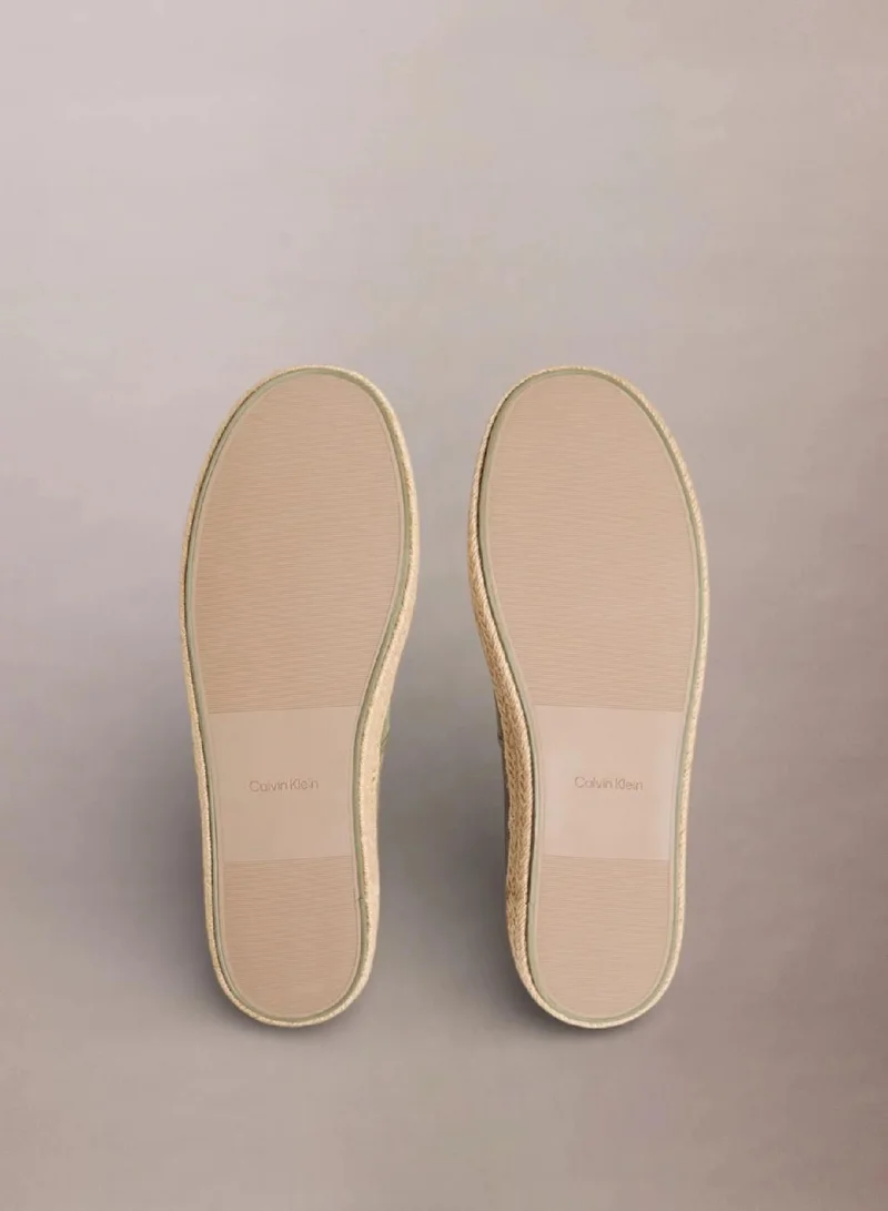 Calvin Klein Deep Lichen Green Javi - Cotton Canvas Espadrilles for Men | Best Price UAE