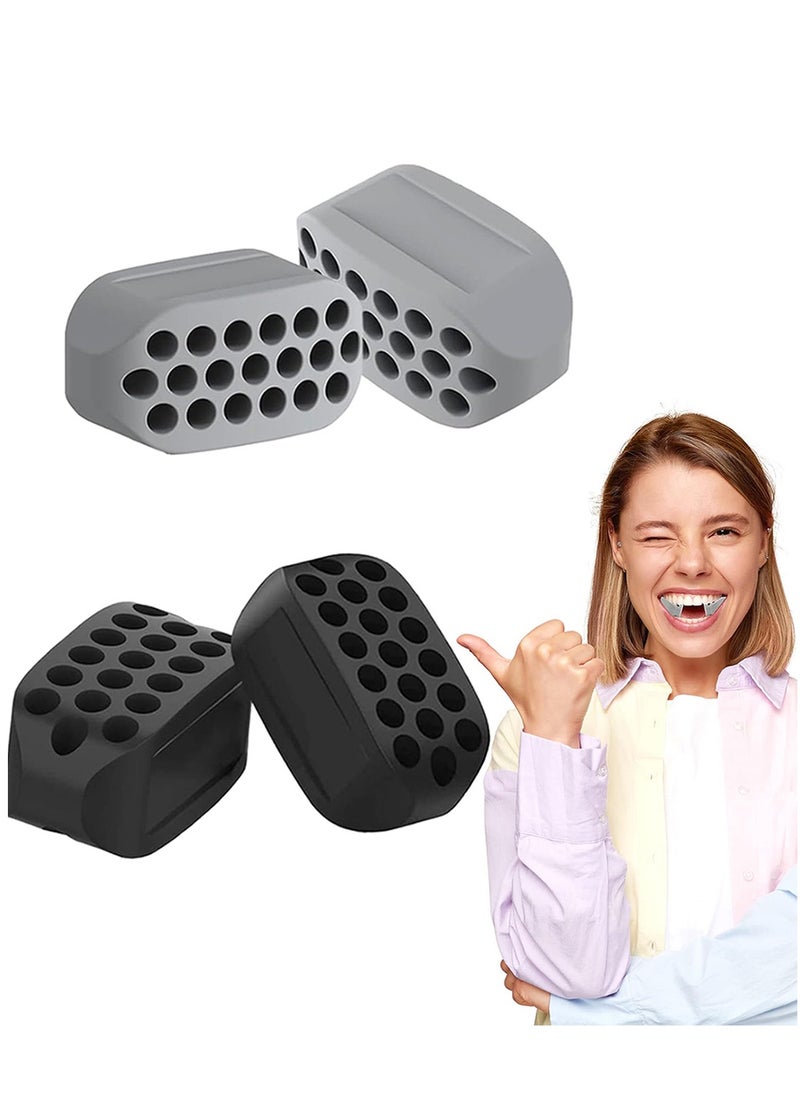 Generic 4-Piece Jaw Exerciser for Men and Women Food Grade Silicone Face Shaper Set Jawline Sculpting Tool Double Chin Reducer Chewing Trainer BPA Free  - Image 1