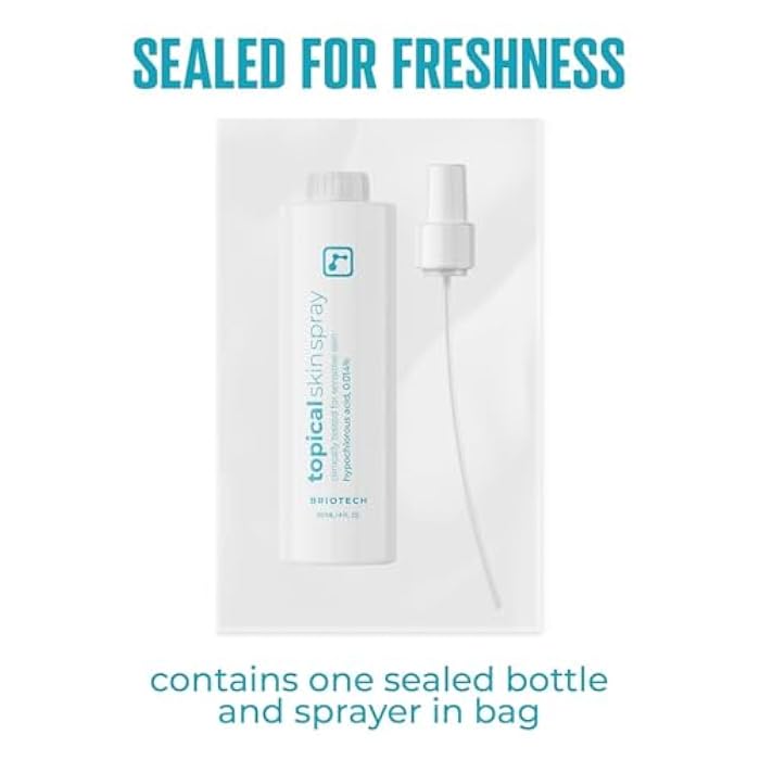 BRIOTECH Topical Skin Spray, Hypochlorous Acid Spray for Sensitive Skin, HOCl Facial Mist, Full Body Support Against Irritation, Calm Redness, Soothe Foot & Scalp, 8 oz (1 Pack) - Image 2