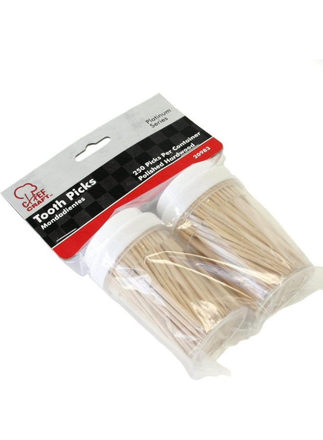 Chef Craft 2-Piece Polished Hardwood Bamboo Toothpicks Beige 38.71 x 15.24 x 11.43 cm 20983 - Image 2