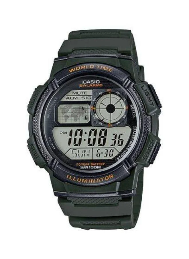 CASIO Men's Digital Display Watch With Black Resin Strap - AE-1000W-3A