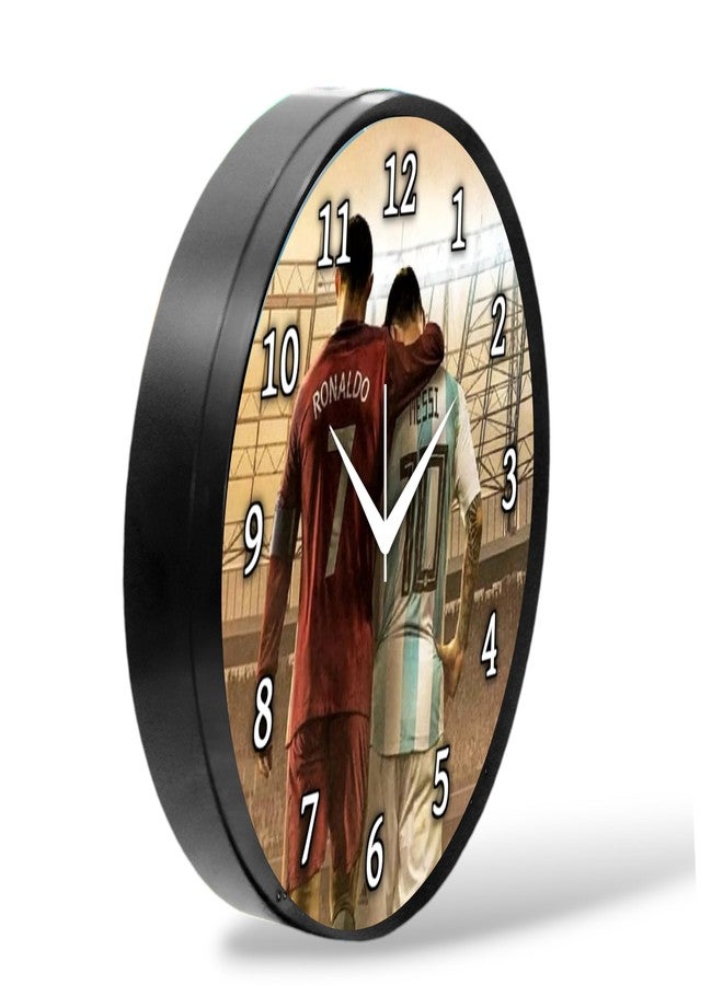 Babawill Football Theme Wall Clock - Iconic Soccer Legends Design Round Analog Clock for Bedroom, Living Room & Sports Lovers Décor (26 x 26 x 6 cm) - Image 2