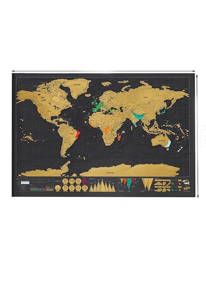 Loquat - Travel Scrape Off World Map Wall Sticker Multicolour 825x2x594mm - Image 1