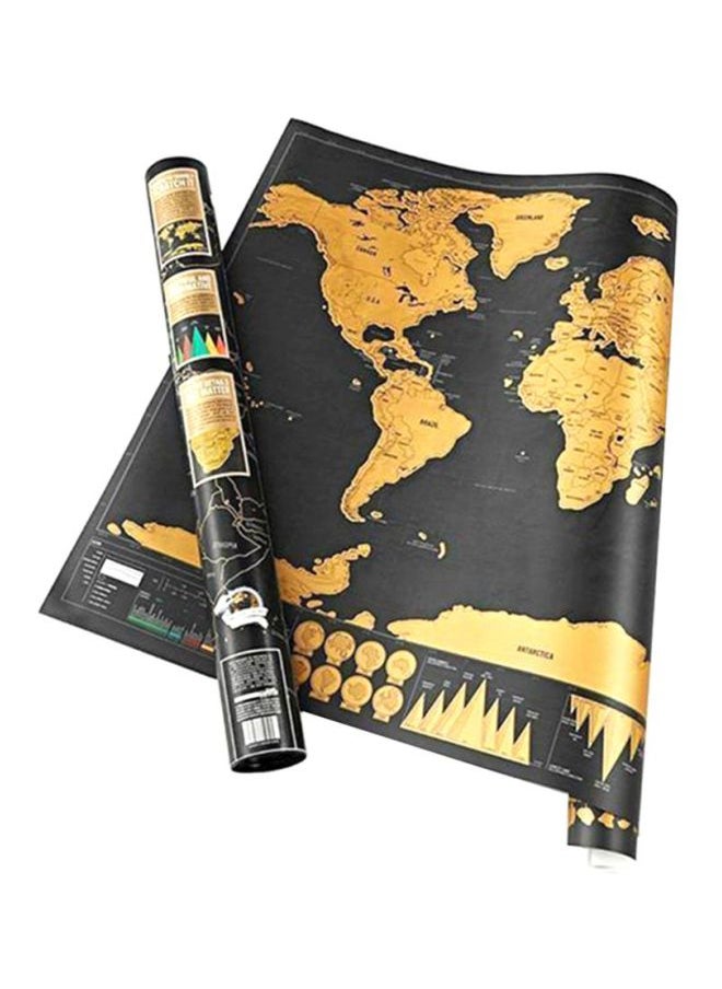 Loquat - Travel Scrape Off World Map Wall Sticker Multicolour 825x2x594mm - Image 1