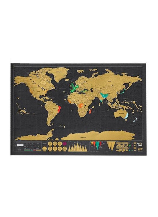 Loquat - Travel Scrape Off World Map Wall Sticker Multicolour 825x2x594mm - Image 1
