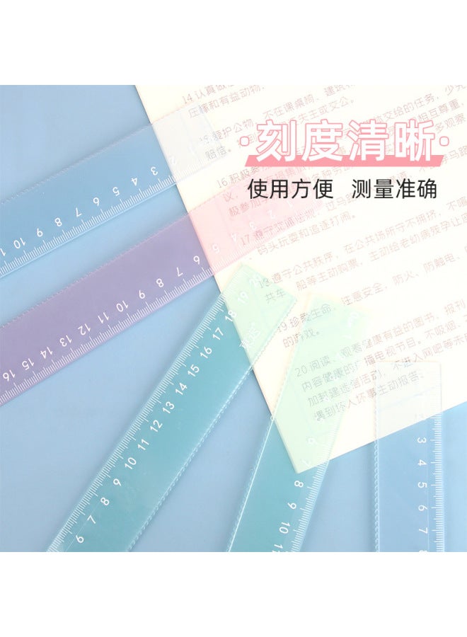 HELPS Creative Jelly Color Student Ruler Transparent 20cm Scale Thickened Acrylic Plastic Ruler Measuring Tools - Image 3