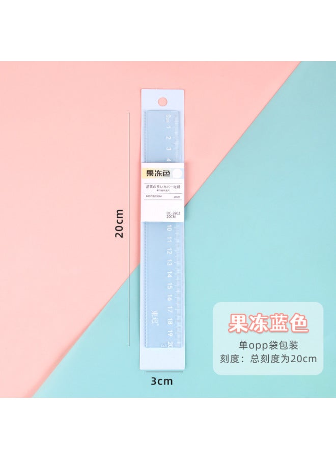 HELPS Creative Jelly Color Student Ruler Transparent 20cm Scale Thickened Acrylic Plastic Ruler Measuring Tools - Image 1