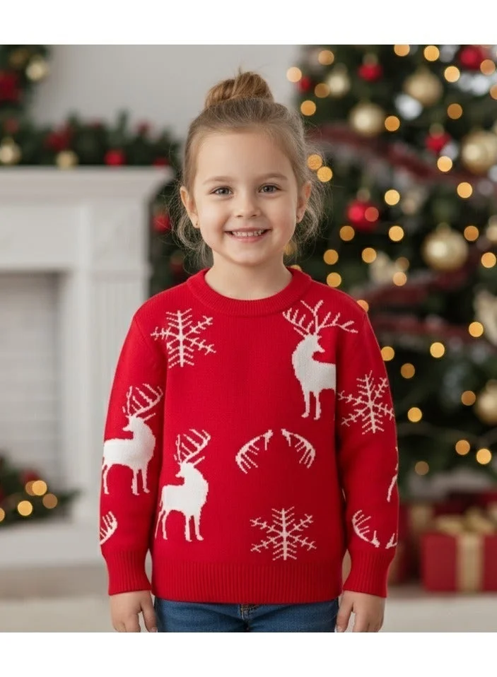 babyqlo Classic Red Reindeer Snowflake christmas Sweater