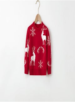 Classic Red Reindeer Snowflake christmas Sweater - pzsku/Z251CDEBE1D25AD43628AZ/45/_/1732721354/649f99be-2bdd-4543-aa3f-551bb5142888