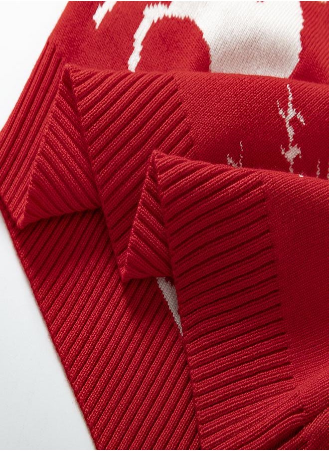 babyqlo Classic Red Reindeer Snowflake christmas Sweater  - Image 3