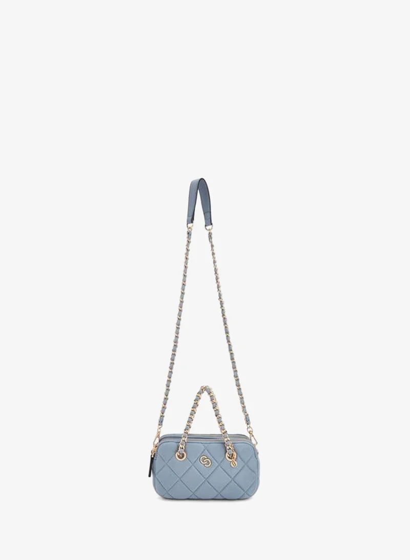 Celeste Quilted Suede Crossbody Bag With Chain Strap