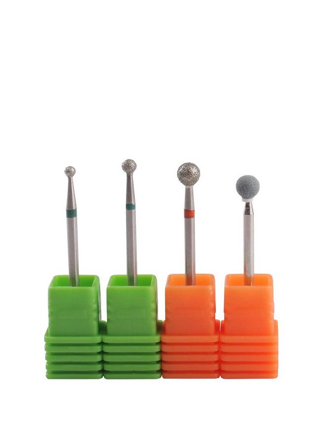 MZCMSL Round Ball Cuticle Drill Bits Diamond Nail Drill Stone Bit4Pcs - Image 1