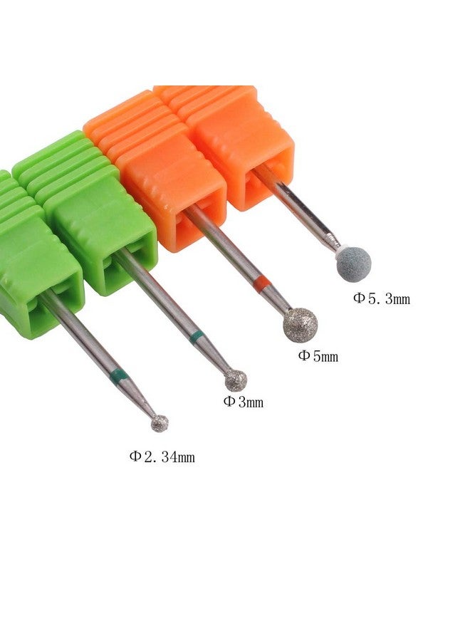 MZCMSL Round Ball Cuticle Drill Bits Diamond Nail Drill Stone Bit4Pcs - Image 2