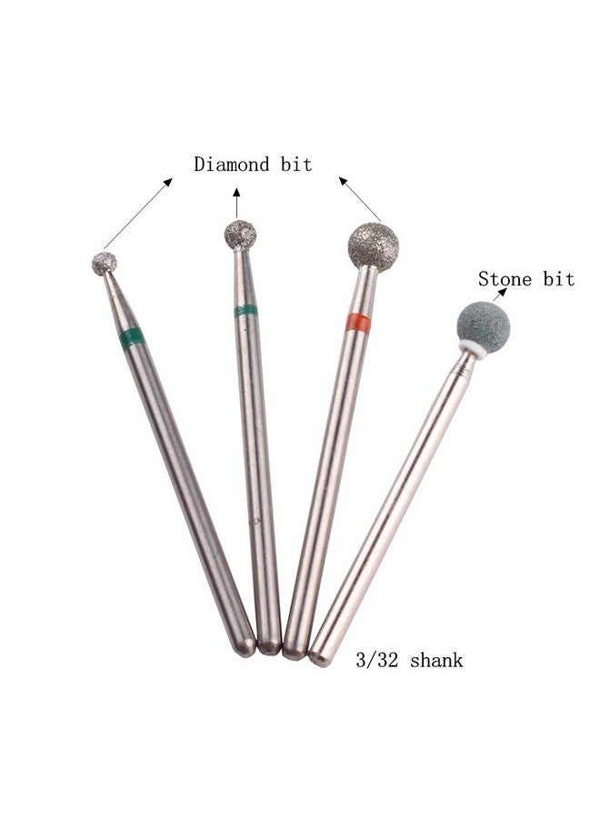 MZCMSL Round Ball Cuticle Drill Bits Diamond Nail Drill Stone Bit4Pcs - Image 4