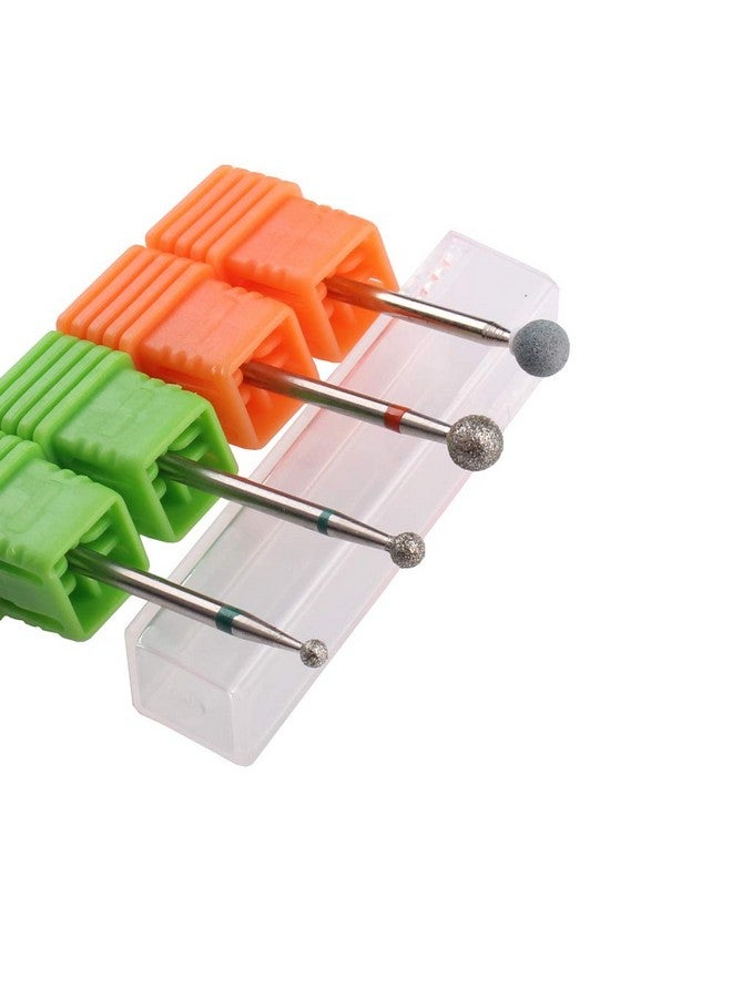 MZCMSL Round Ball Cuticle Drill Bits Diamond Nail Drill Stone Bit4Pcs - Image 3