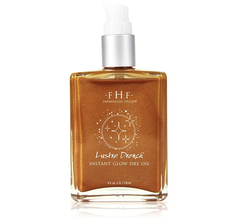 FarmHouse Fresh FarmHouse Fresh Lustre Drench Instant Glow Dry Oil Vitamin K Body Oil Lightweight Golden Shimmer FastAbsorbing 4 Fl Oz