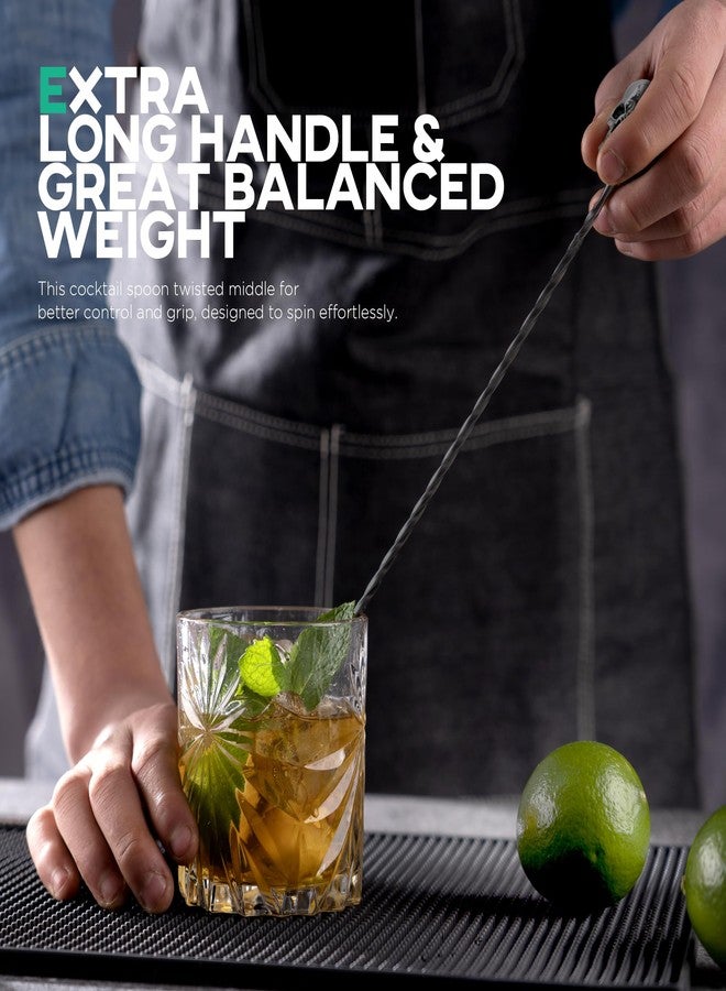 Homestia 12-Inch Stainless Steel Cocktail Spoon with Skull Handle - Perfect for Mixing & Layering Drinks in Tall Cups, Bar & Shakers - Durable Long Handle Bar Stirrer (Black) - Image 3