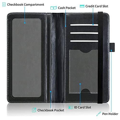 FUYOCWE Leather Checkbook Covers for Men Women Check book Holder Cover Wallets for Personal Checkbook Duplicate Checks with RFID Blocking Elastic StrapI can do all things through christ - Image 3