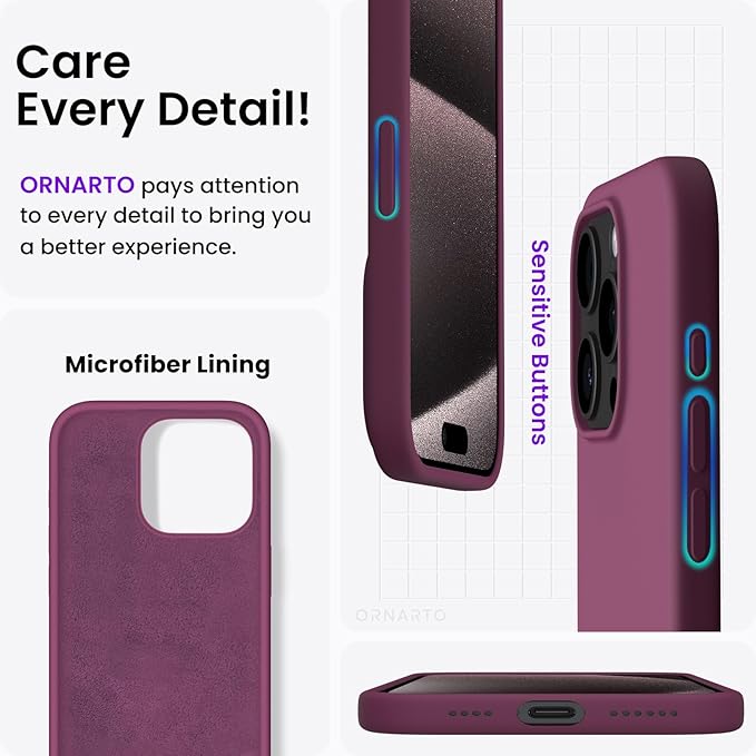 Unipha iPhone 15 Pro Max Silicone Case Burgundy - Image 5