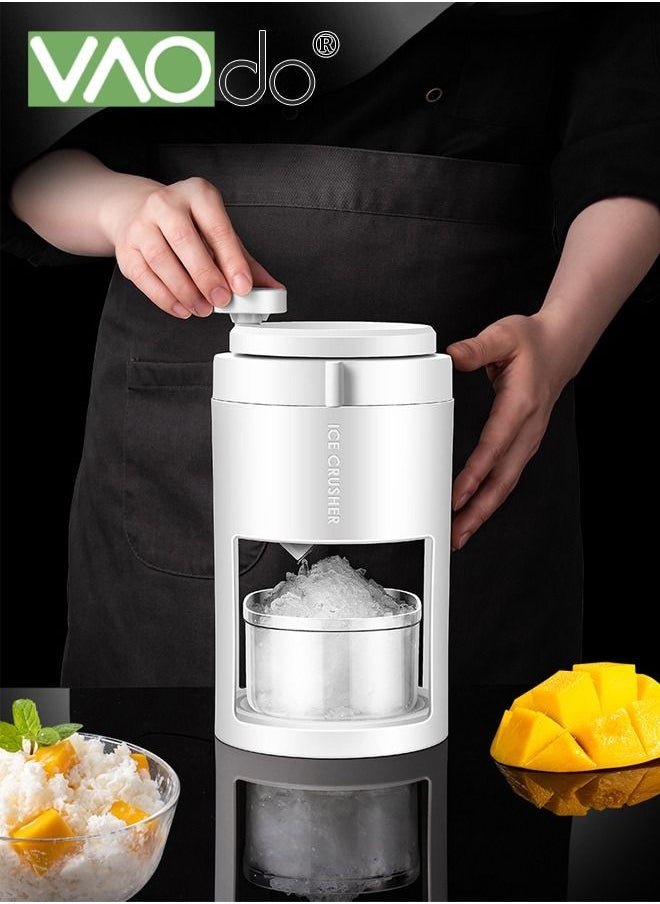 VAOdo - 3PCS Ice Shaver and Snow Cone Machine Premium Portable Ice Crusher and Shaved Ice Machine with Free Ice Cube Trays BPA Free with Glass Container - Image 1