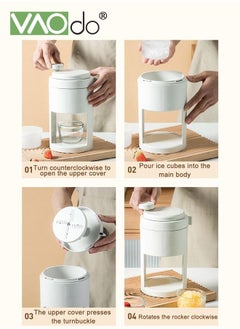 VAOdo 3PCS Ice Shaver and Snow Cone Machine Premium Portable Ice Crusher and Shaved Ice Machine with Free Ice Cube Trays BPA Free with Glass Container  - Image 5