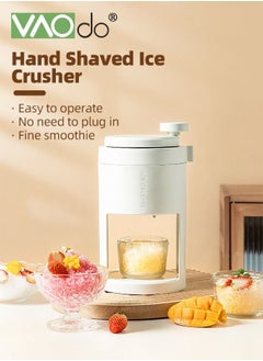 VAOdo 3PCS Ice Shaver and Snow Cone Machine Premium Portable Ice Crusher and Shaved Ice Machine with Free Ice Cube Trays BPA Free with Glass Container  - Image 2