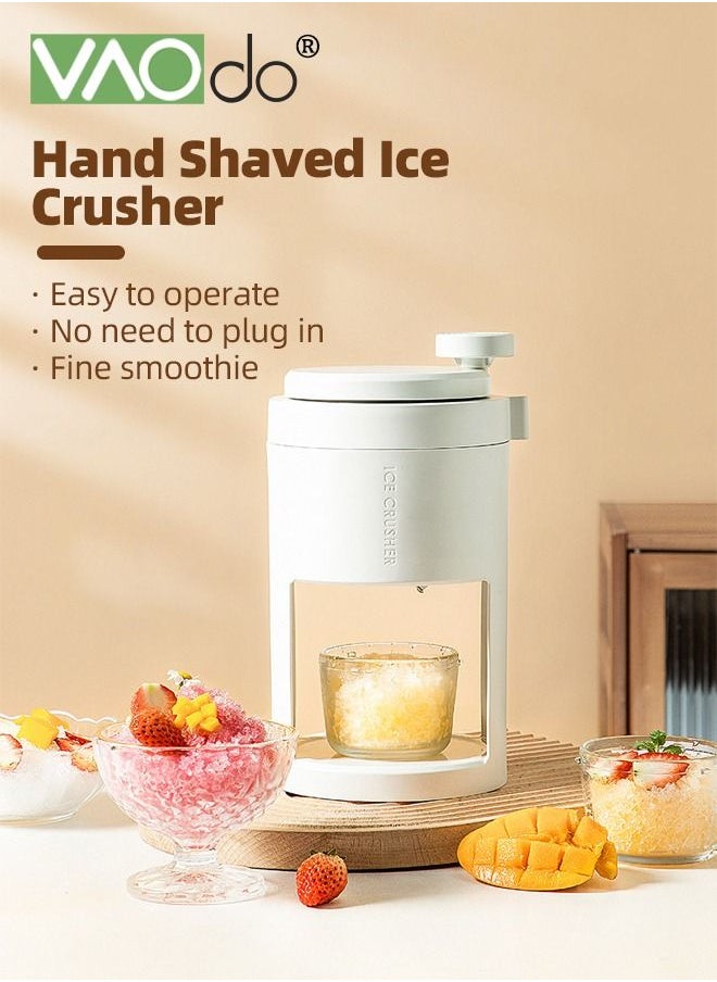 VAOdo - 3PCS Ice Shaver and Snow Cone Machine Premium Portable Ice Crusher and Shaved Ice Machine with Free Ice Cube Trays BPA Free with Glass Container - Image 1