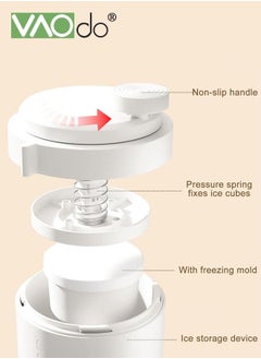 VAOdo 3PCS Ice Shaver and Snow Cone Machine Premium Portable Ice Crusher and Shaved Ice Machine with Free Ice Cube Trays BPA Free with Glass Container  - Image 4