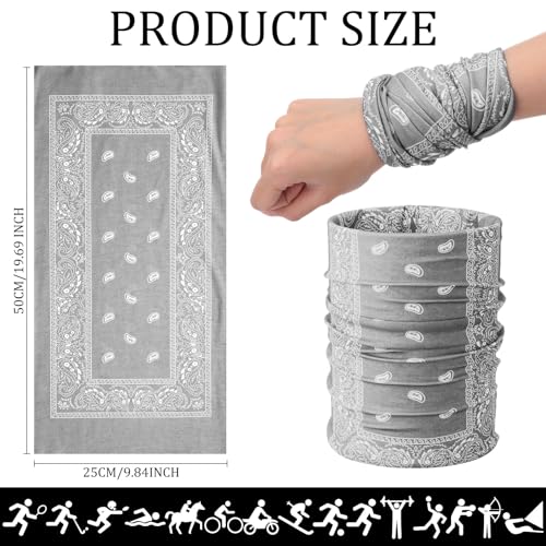 Cozypower 36 Pcs Paisley Bandanas Buffs Seamless Neck Gaiter Face Mask Headwear Balaclava for Men Women Wind UV(Dark Color) - Image 2