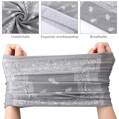 Cozypower 36 Pcs Paisley Bandanas Buffs Seamless Neck Gaiter Face Mask Headwear Balaclava for Men Women Wind UV(Dark Color) - Image 4